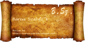 Barna Szalók névjegykártya